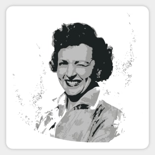 Betty White (Splatter Grayscale) Sticker